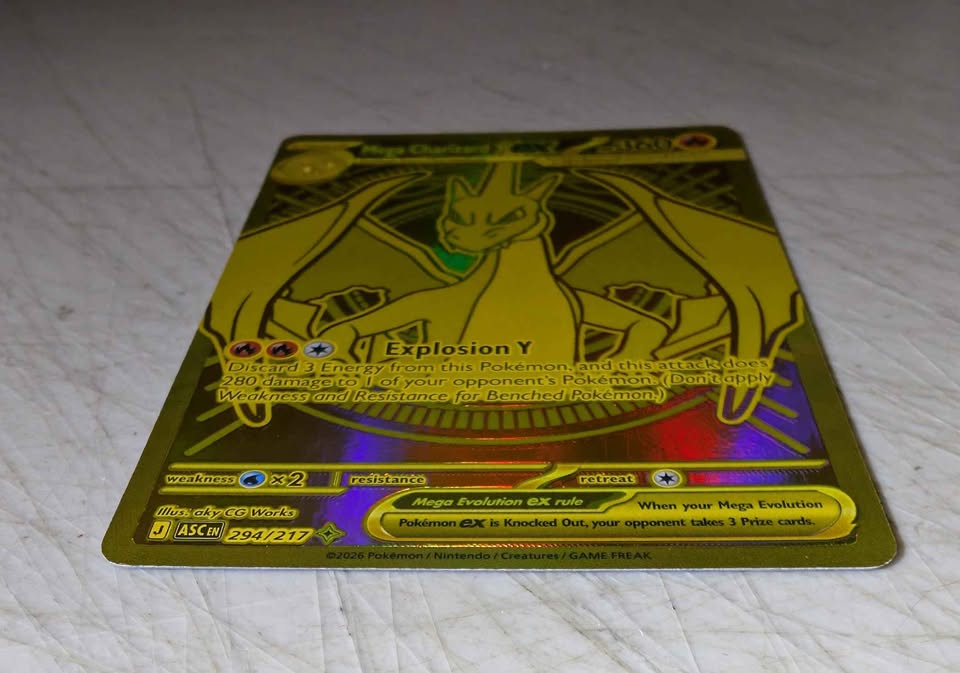 Pokemon Authentic Mega Charizard Y ex 294/217 Gold Hyper Rare